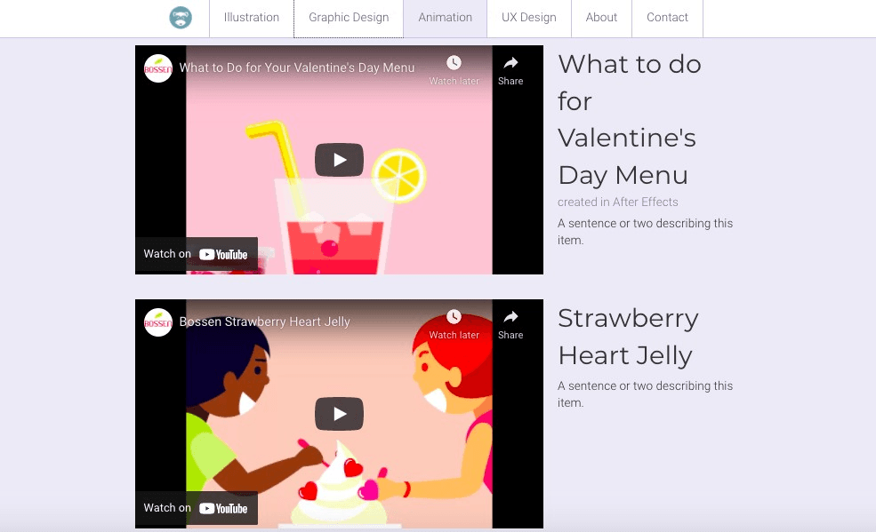 銷售平面設計和插圖的網站上的影片 銷售平面設計和插圖的網站上的影片